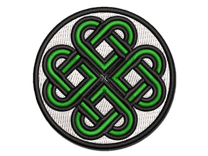 Celtic Shamrock Knot Outline Multi-Color Embroidered Iron-On or Hook & Loop Patch Applique