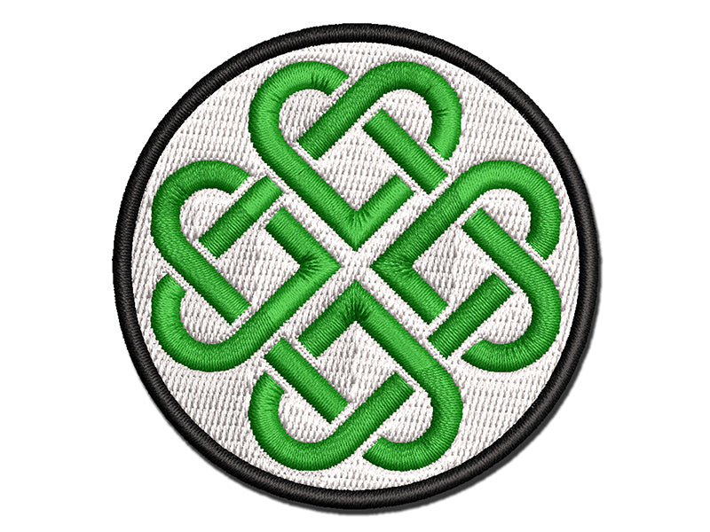 Celtic Shamrock Knot Silhouette Multi-Color Embroidered Iron-On or Hook & Loop Patch Applique