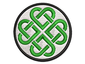 Celtic Shamrock Knot Silhouette Multi-Color Embroidered Iron-On or Hook & Loop Patch Applique