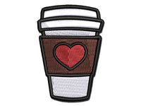 Cute Coffee Lover Traveling Mug Cup Tea Hot Chocolate Multi-Color Embroidered Iron-On or Hook & Loop Patch Applique