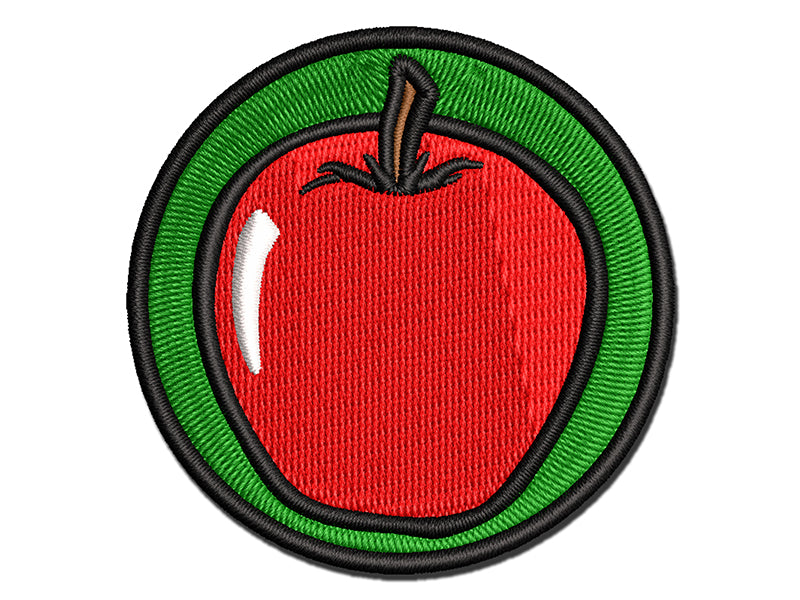 Juicy Apple Fruit Summer Harvest Teacher Multi-Color Embroidered Iron-On or Hook & Loop Patch Applique