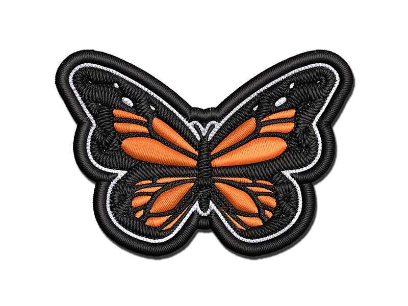Pretty Monarch Butterfly Multi-Color Embroidered Iron-On or Hook & Loop Patch Applique