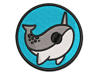 Sweet Kawaii Chibi Narwhal Multi-Color Embroidered Iron-On or Hook & Loop Patch Applique