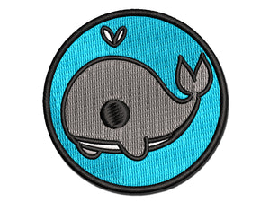 Sweet Kawaii Chibi Whale Multi-Color Embroidered Iron-On or Hook & Loop Patch Applique