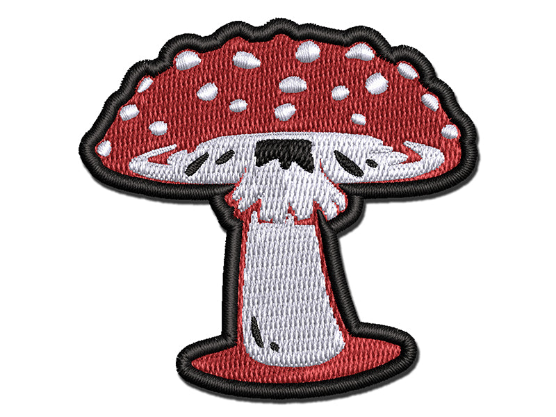 Poisonous Mushroom Whimsical Toadstool Multi-Color Embroidered Iron-On or Hook & Loop Patch Applique