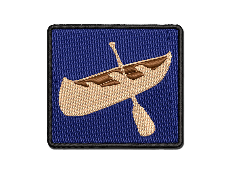 Canoe Water Boat with Paddle Multi-Color Embroidered Iron-On or Hook & Loop Patch Applique