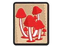 Cluster of Magical Whimsical Little Mushrooms Multi-Color Embroidered Iron-On or Hook & Loop Patch Applique