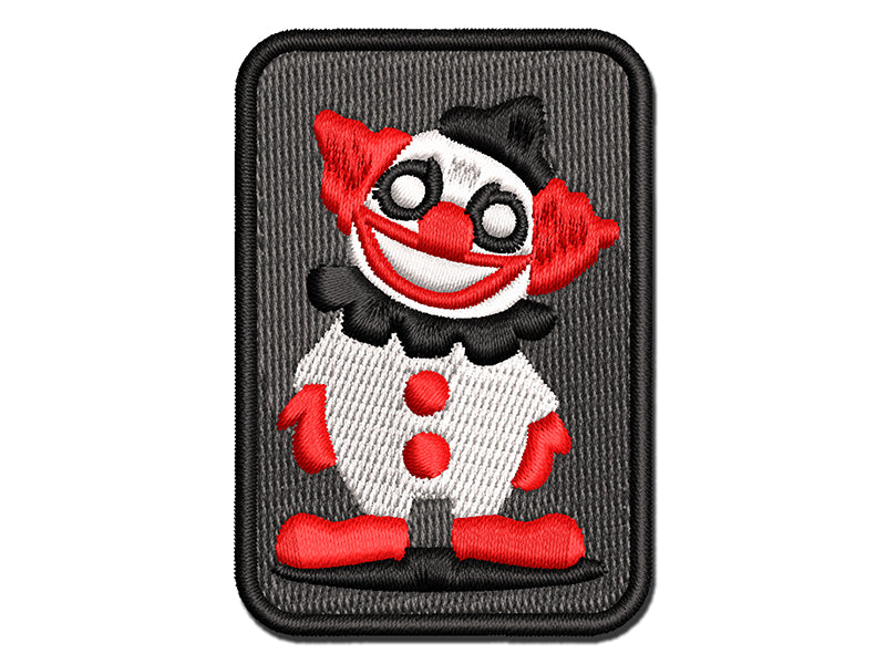 Creepy Spooky Little Grinning Clown Horror Multi-Color Embroidered Iron-On or Hook & Loop Patch Applique