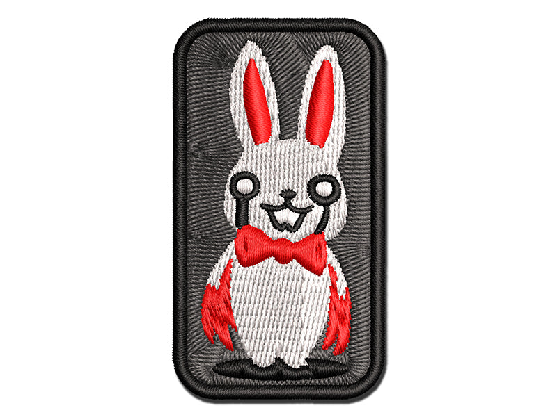 Creepy Spooky Murder Bunny Rabbit Horror Multi-Color Embroidered Iron-On or Hook & Loop Patch Applique