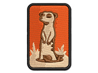 Curious Standing African Meerkat Multi-Color Embroidered Iron-On or Hook & Loop Patch Applique