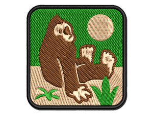 Bigfoot Sasquatch Sitting Cryptozoology Multi-Color Embroidered Iron-On or Hook & Loop Patch Applique