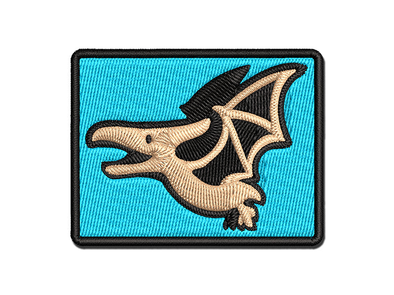 Cute Dinosaur Pterodactyl Pteranodon Flying Multi-Color Embroidered Iron-On or Hook & Loop Patch Applique