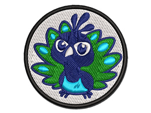 Cute Kawaii Peacock Bird Multi-Color Embroidered Iron-On or Hook & Loop Patch Applique