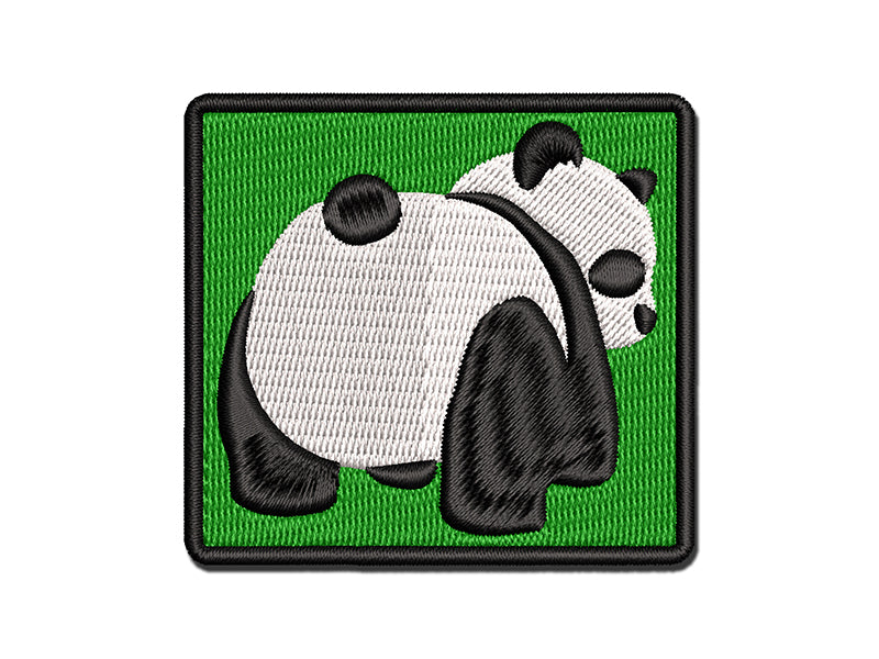 Cute Panda Bear Butt Behind Multi-Color Embroidered Iron-On or Hook & Loop Patch Applique