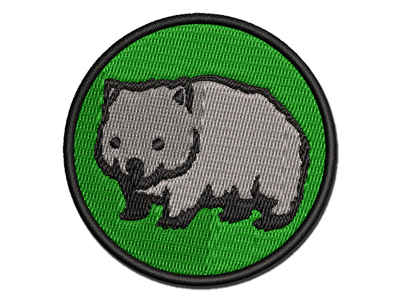 Cute Wombat Australian Marsupial Multi-Color Embroidered Iron-On or Hook & Loop Patch Applique