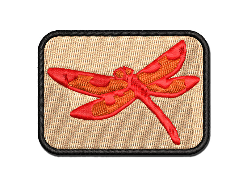 Flying Dragonfly with Spotted Wings Insect Darter Multi-Color Embroidered Iron-On or Hook & Loop Patch Applique