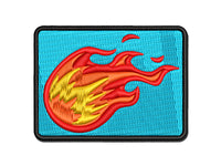 Flying Fireball Hot Flame Wizard Magic Spell Multi-Color Embroidered Iron-On or Hook & Loop Patch Applique