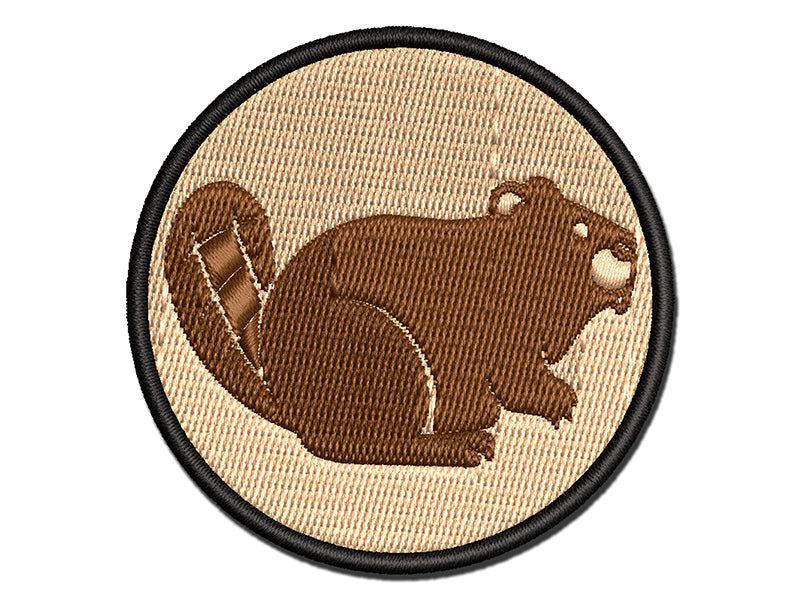 Friendly Beaver Buddy Multi-Color Embroidered Iron-On or Hook & Loop Patch Applique