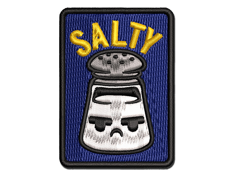 Kawaii Cute Salty Grumpy Salt Multi-Color Embroidered Iron-On or Hook & Loop Patch Applique