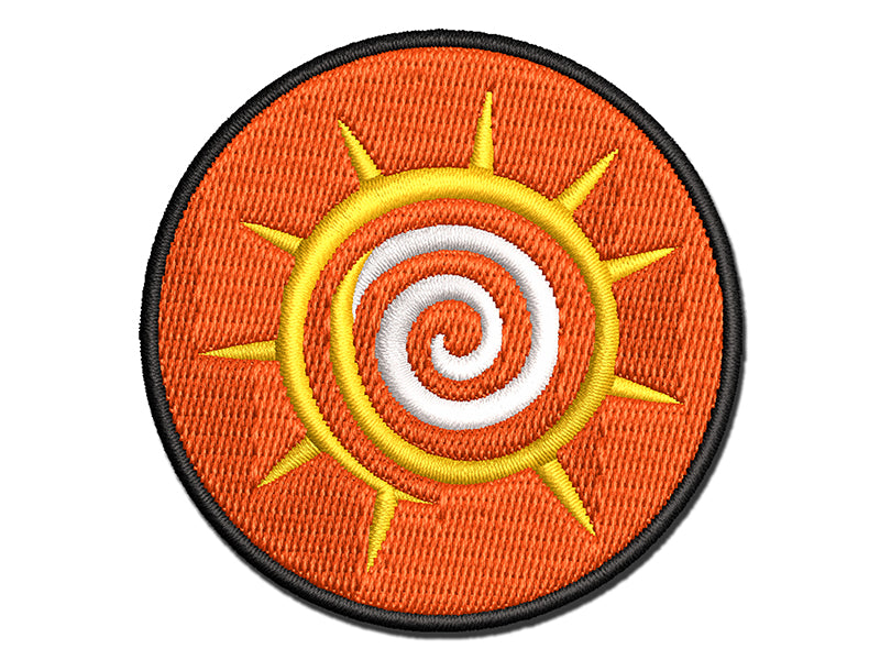 Southwest Native American Swirl Sun Multi-Color Embroidered Iron-On or Hook & Loop Patch Applique