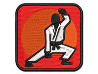Kung Fu Martial Arts Crouch Stance Karate Gi Multi-Color Embroidered Iron-On or Hook & Loop Patch Applique
