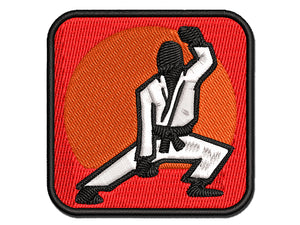Kung Fu Martial Arts Crouch Stance Karate Gi Multi-Color Embroidered Iron-On or Hook & Loop Patch Applique