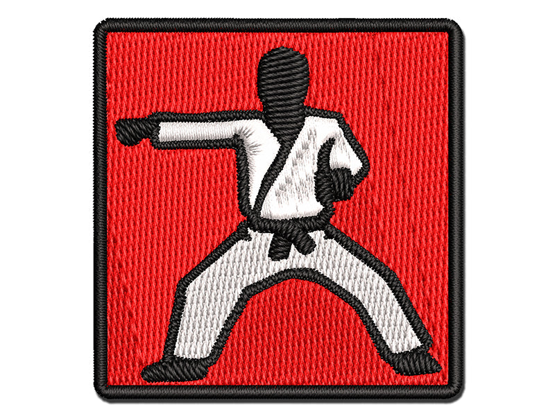 Kung Fu Martial Arts Rider Stance Karate Gi Multi-Color Embroidered Iron-On or Hook & Loop Patch Applique