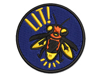 Lit Cute Firefly Insect Multi-Color Embroidered Iron-On or Hook & Loop Patch Applique