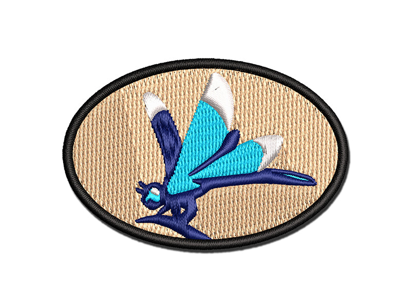Perched Dragonfly Dasher Darner Insect Multi-Color Embroidered Iron-On or Hook & Loop Patch Applique