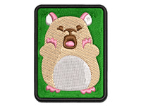 Shocked Scared Cute Hamster Rodent Gasp Multi-Color Embroidered Iron-On or Hook & Loop Patch Applique