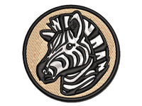 Striped Zebra Head Multi-Color Embroidered Iron-On or Hook & Loop Patch Applique