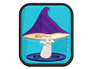 Whimsical Magical Wizard Cap Mushroom Fungi Multi-Color Embroidered Iron-On or Hook & Loop Patch Applique