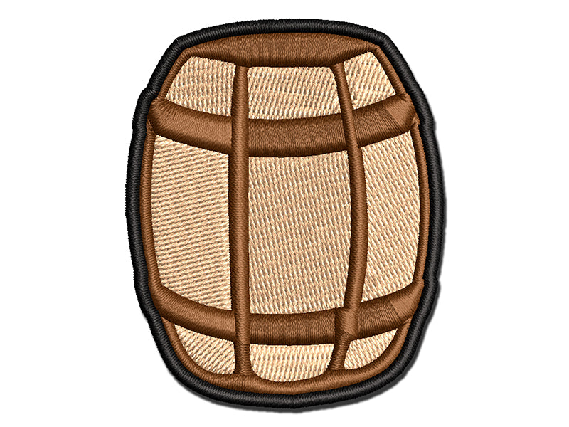 Wooden Barrel Wine Cask Storage Multi-Color Embroidered Iron-On or Hook & Loop Patch Applique