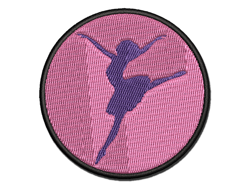 Lady Girl Ballerina Dancing Jumping Ballet Dance Multi-Color Embroidered Iron-On or Hook & Loop Patch Applique