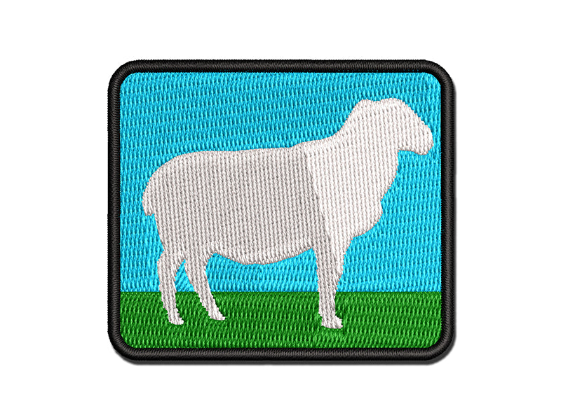 Solid Sheep Farm Animal Multi-Color Embroidered Iron-On or Hook & Loop Patch Applique
