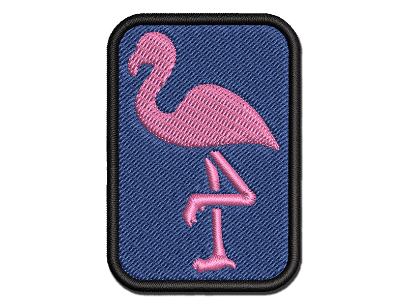 Standing Flamingo Multi-Color Embroidered Iron-On or Hook & Loop Patch Applique