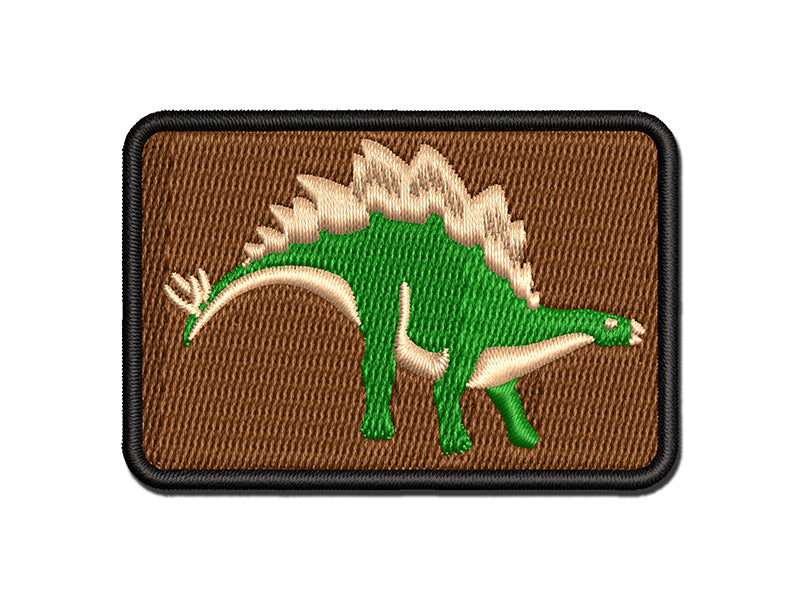Stegosaurus Dinosaur Multi-Color Embroidered Iron-On or Hook & Loop Patch Applique