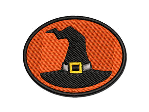 Stylized Witch Hat Halloween Multi-Color Embroidered Iron-On or Hook & Loop Patch Applique