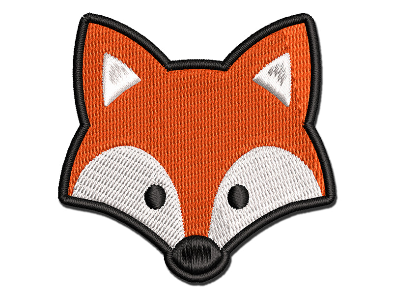 Sweet Fox Head Face Multi-Color Embroidered Iron-On or Hook & Loop Patch Applique