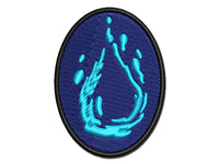 Water Drop Droplet Multi-Color Embroidered Iron-On or Hook & Loop Patch Applique