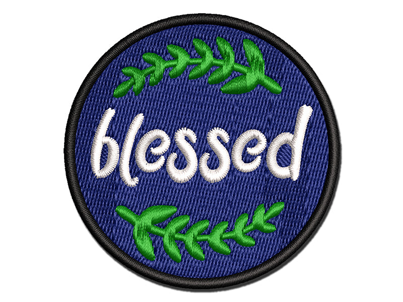 Blessed Wheat Strands Multi-Color Embroidered Iron-On or Hook & Loop Patch Applique