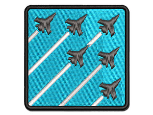 Fighter Jet Formation Multi-Color Embroidered Iron-On or Hook & Loop Patch Applique