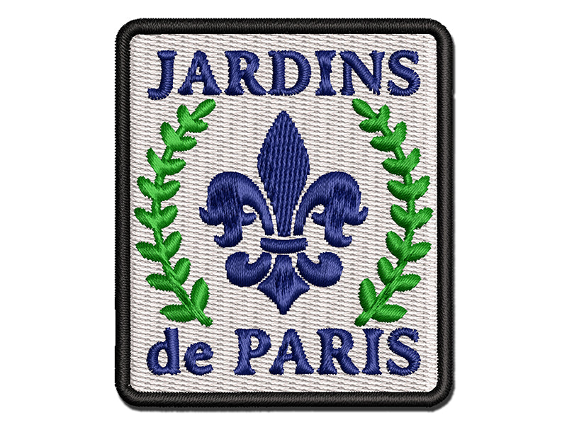 Jardins de Paris Fleur de Lis Multi-Color Embroidered Iron-On or Hook & Loop Patch Applique