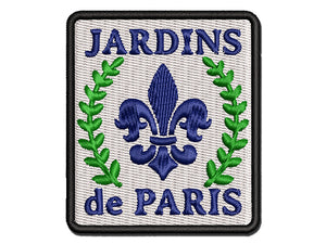 Jardins de Paris Fleur de Lis Multi-Color Embroidered Iron-On or Hook & Loop Patch Applique