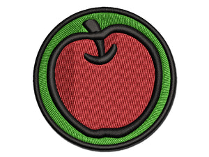 Whole Apple Fruit Multi-Color Embroidered Iron-On or Hook & Loop Patch Applique