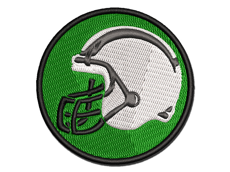 American Football Helmet Sports Multi-Color Embroidered Iron-On or Hook & Loop Patch Applique