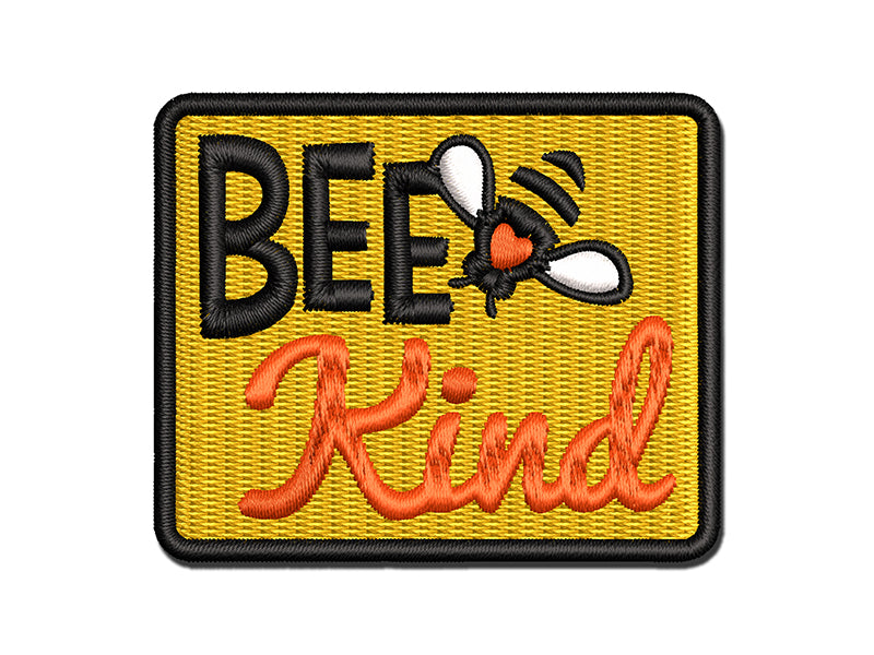 Bee Kind Honey Insect Multi-Color Embroidered Iron-On or Hook & Loop Patch Applique