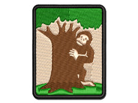 Bigfoot Sasquatch Hiding Behind Tree Multi-Color Embroidered Iron-On or Hook & Loop Patch Applique