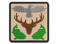 Hunter Deer Fish Duck Hunting Fishing Multi-Color Embroidered Iron-On or Hook & Loop Patch Applique