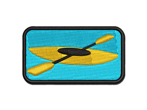 Kayak with Paddle Multi-Color Embroidered Iron-On or Hook & Loop Patch Applique